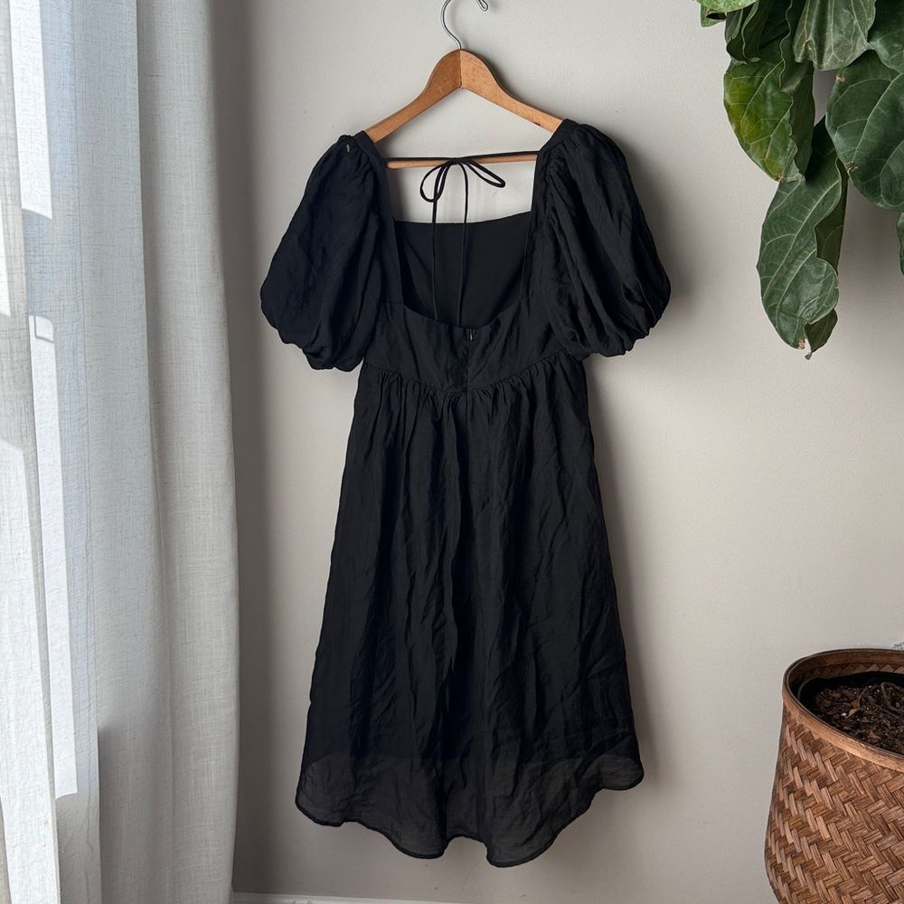 ASTR The Label Black Off Sleeve High Low Square Neck Babydoll Dress - Picture 7 of 9